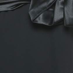 Valentino Vintage Black Silk Bow Detail Mini Dress L