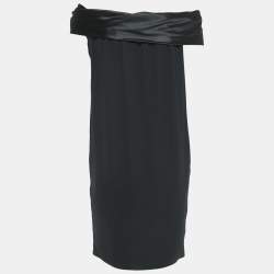 Valentino Vintage Black Silk Bow Detail Mini Dress L