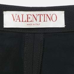 Valentino Black Wool Blend Pleated Shorts S