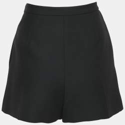 Valentino Black Wool Blend Pleated Shorts S