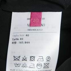 Valentino Black Wool Blend Neck Detail Mini Dress S
