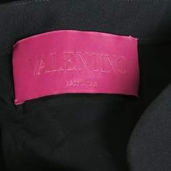Valentino Black Wool Blend Neck Detail Mini Dress S
