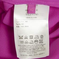 Valentino Pink Silk Tie-Up Neck Detail Oversized Blouse S