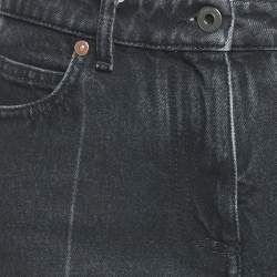 Valentino Charcoal Black Denim Wide-Leg Jeans S Waist 27"