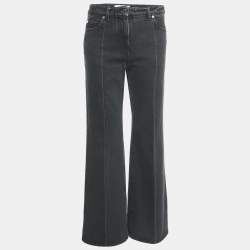 Valentino Charcoal Black Denim Wide-Leg Jeans S Waist 27"
