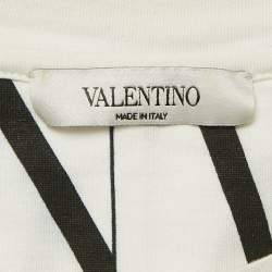 Valentino White/Black VLTN Print Jersey Crewneck T-Shirt M