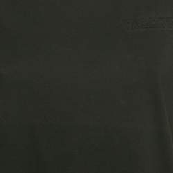 Pre Owned Valentino Black Logo Embossed Jersey Crewneck T-Shirt M
