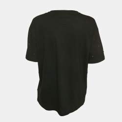 Valentino Black Jersey Rockstud Embellished T-Shirt L