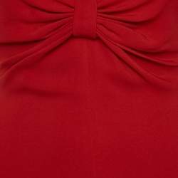 Valentino Red Crepe Cap Sleeve Short Dress S