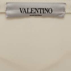 Valentino Cream Silk Midi Skirt M