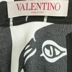 Valentino Black/White Printed Cotton Blend Top and Trousers Set S
