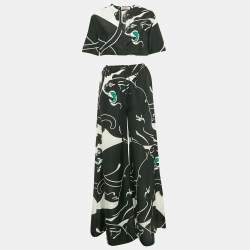 Valentino Black/White Printed Cotton Blend Top and Trousers Set S