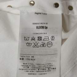 Valentino White Rockstud Detail Jersey T-Shirt XS