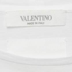 Valentino White Rockstud Detail Jersey T-Shirt XS