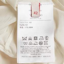 Valentino White Silk and Wool Blend Embellished Lace Detail Mini Dress M