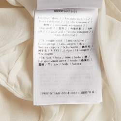 Valentino White Silk and Wool Blend Embellished Lace Detail Mini Dress M