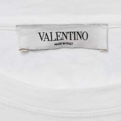 Valentino Garavani White Lipstick Print Cotton T-Shirt M