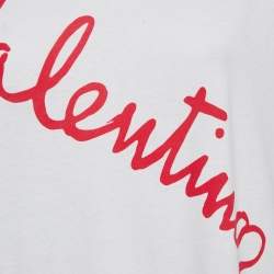 Valentino Garavani White Lipstick Print Cotton T-Shirt M