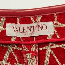 Valentino Red Monogram Jacquard Skorts S