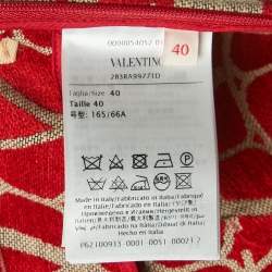 Valentino Red Monogram Jacquard Skorts S