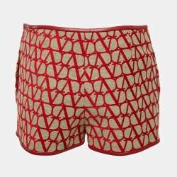 Valentino Red Monogram Jacquard Skorts S
