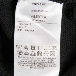 Pre Owned Valentino Black VLTN Print Cotton Hoodie Dress S