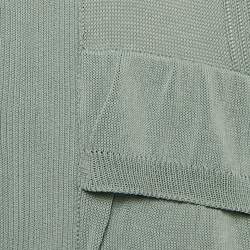 Valentino Blue Jersey Ruffled Button Front Cardigan M