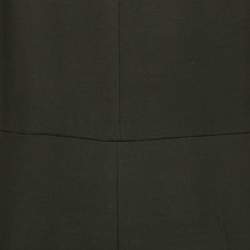 Valentino Black Wool Blend Leather Applique Detail Jumpsuit M 