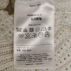Pre Owned Valentino White Crochet Cotton Knit Long Sleeve Sweater S