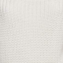 Pre Owned Valentino White Crochet Cotton Knit Long Sleeve Sweater S