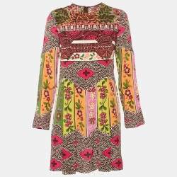 Valentino Multicolor Printed Silk Mini Dress S