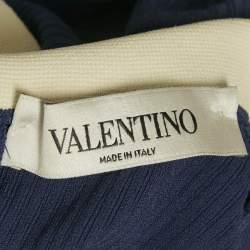 Valentino Blue Logo Jacquard Knit Mini Dress S
