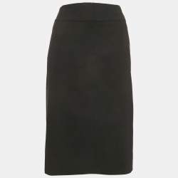 Valentino Black Wool Blend Midi Skirt L