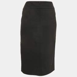 Valentino Black Wool Blend Midi Skirt L