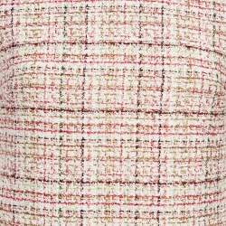 Valentino White/Pink Metallic Tweed Mini Dress S