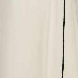 Pre Owned Valentino Cream Silk Asymmetric Long Dress M