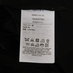Pre Owned Valentino Black Jersey Floral Applique Mini Dress M