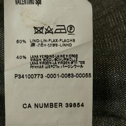 Valentino Grey Linen and Wool Blend Mid-Length Coat M