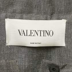 Valentino Grey Linen and Wool Blend Mid-Length Coat M