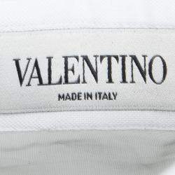 Pre Owned Valentino White Cotton Sheer Yoke Detail Short Sleeve Shirt S
