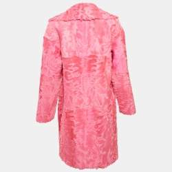 Valentino Vintage Pink Fur Mid-Length Coat S