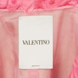 Valentino Vintage Pink Fur Mid-Length Coat S