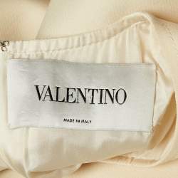 Valentino Cream Wool & Silk Knee Length Dress M