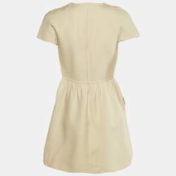 Valentino Cream Wool & Silk Knee Length Dress M