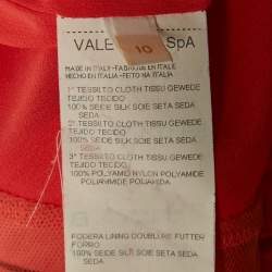 Pre Owned فستان فالنتينو كريب وردي تفاصيل ساتان بلا أكمام ماكسي مقاس كبير (لارج)