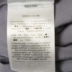 Valentino Grey Silk Contarst Neck Detail Shirt S