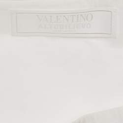 Pre Owned Valentino Altorilievo White Floral Applique Cotton Crop Top M