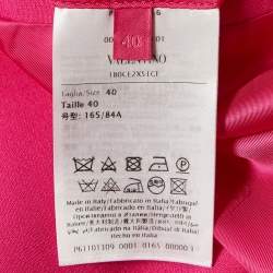 Pre Owned Valentino Pink Wool and Silk 3 Pc Skirt Suit M