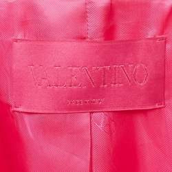 Pre Owned Valentino Pink Wool and Silk 3 Pc Skirt Suit M
