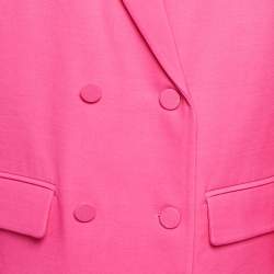 Pre Owned Valentino Pink Wool and Silk 3 Pc Skirt Suit M